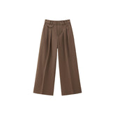 Women's Pleated Elastic Waist Casual Suit Pants